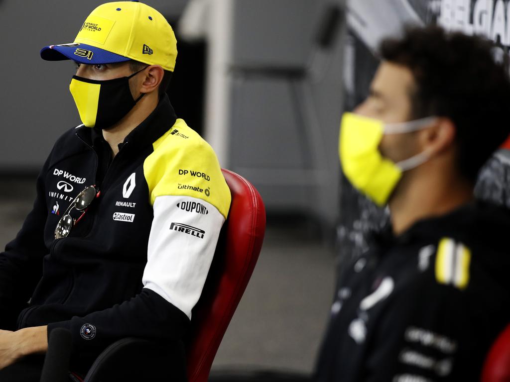 Ricciardo and Ocon before the Belgian Grand Prix.