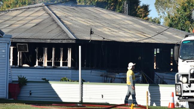 Police and fire crews on the scene of a house fire in Ayr on Home Hill Rd.