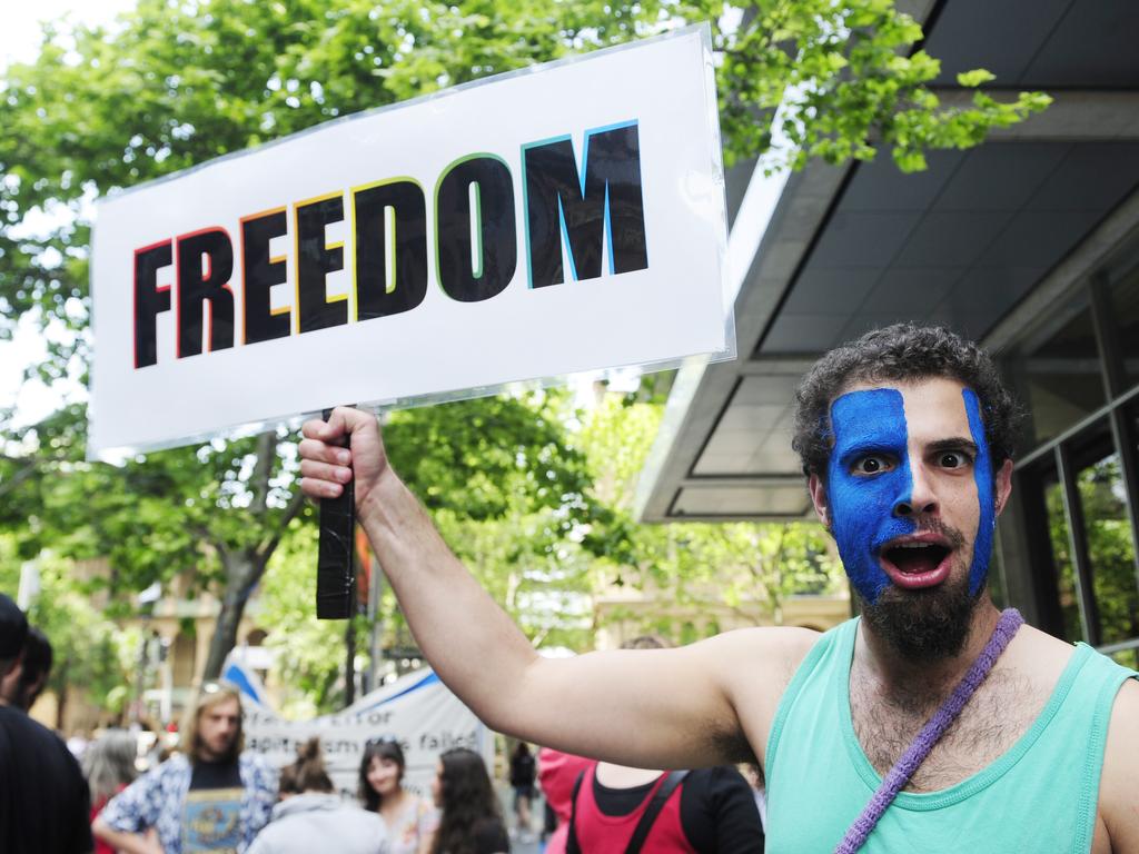 Occupy Sydney protest in Martin Place, protesting against the banks' role in the global financial crisis in 2011. Many Millennials have little faith in democracy after the GFC.