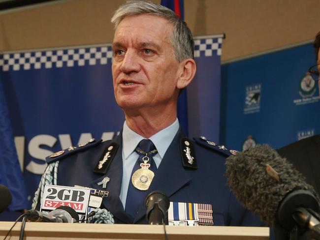 Retiring NSW Police Force Commissioner, Andrew Scipione retired from police service with a march out and guard of honour at from Bankstown Police Station. Picture: Adam Taylor