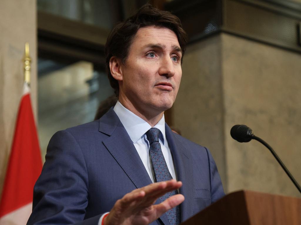 Canadian Prime Minister Justin Trudeau has launched a stunning attack on Donald Trump’s ‘dumb’ trade war. Picture: Dave Chan/AFP