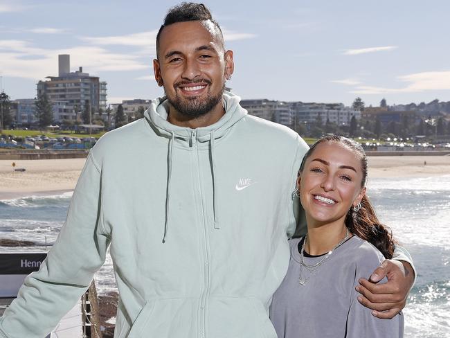 Nick Kyrgios with Chiara Passari in Bondi. Picture: Toby Zerna