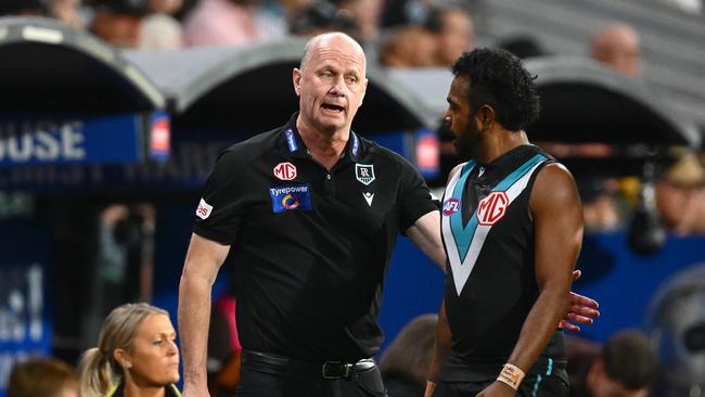 Ken Hinkley came to the defence of his star forward. (Photo by Quinn Rooney/Getty Images)