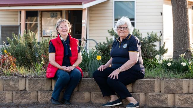 Eugowra CWA treasurer Frances Anderson and president Margaret Swift have been supporting their flood-hit community while also working to save the CWA room. Pictures: Rachael Lenehan