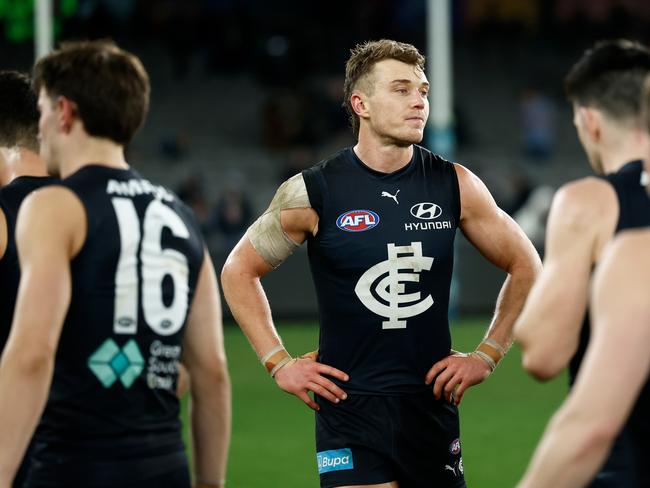 Patrick Cripps needs more support from his Blues teammates. Picture: Michael Willson/AFL Photos via Getty Images