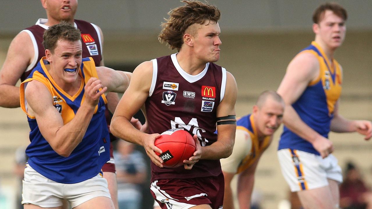 Ballarat: James Roberts in the run for Melton against Sebastopol. Picture: Hamish Blair