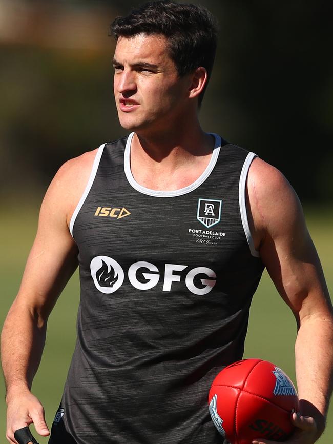 Tom Rockliff during a training session. Picture: Chris Hyde/Getty