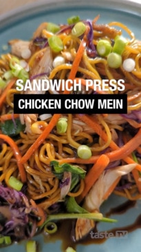 Sandwich press chicken chow mein