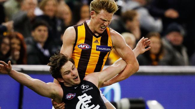 James Sicily was frustrated by Jed Lamb’s niggling tactics last Saturday night. Picture: Getty Images