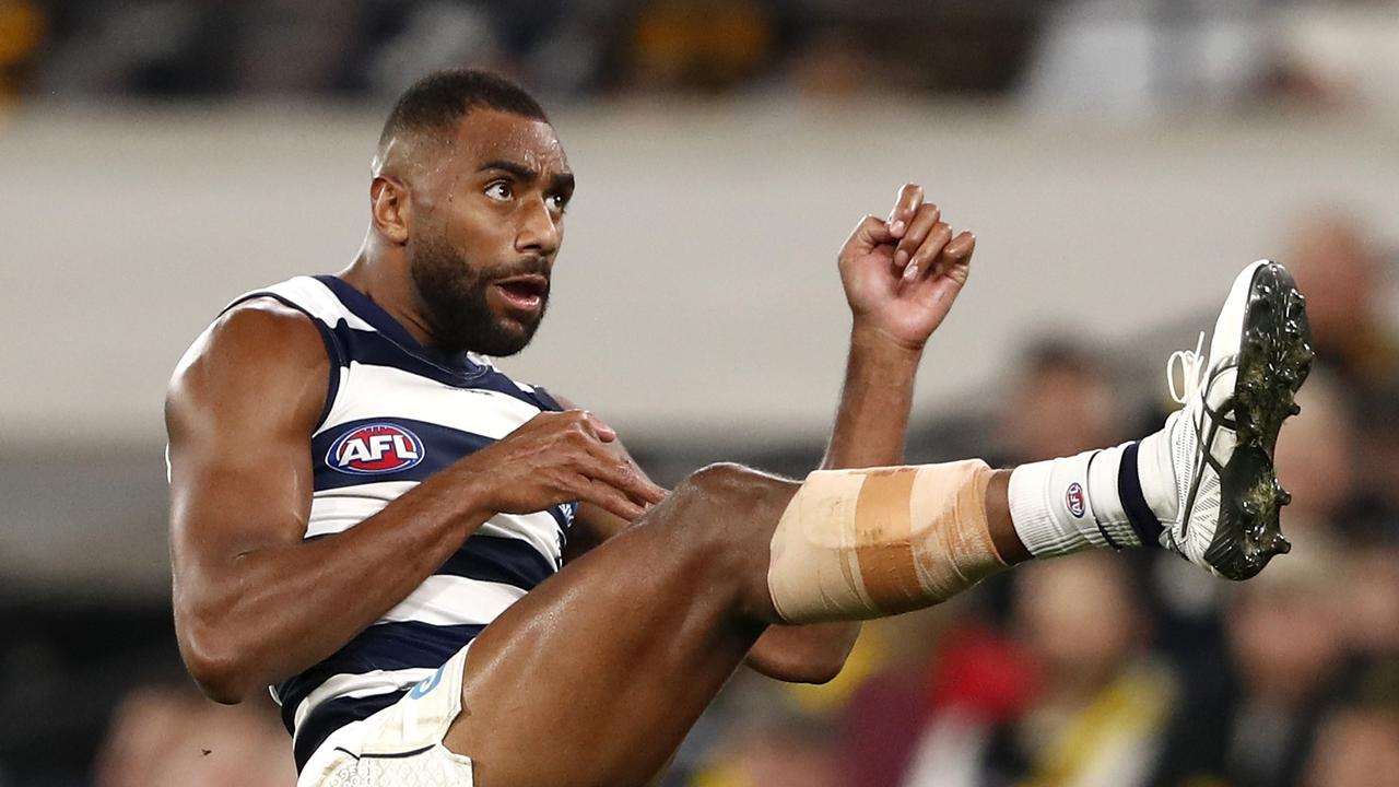 Esava Ratugolea was a late inclusion for ruckman Rhys Stanley. Picture: Dylan Burns/AFL Photos/Getty Images