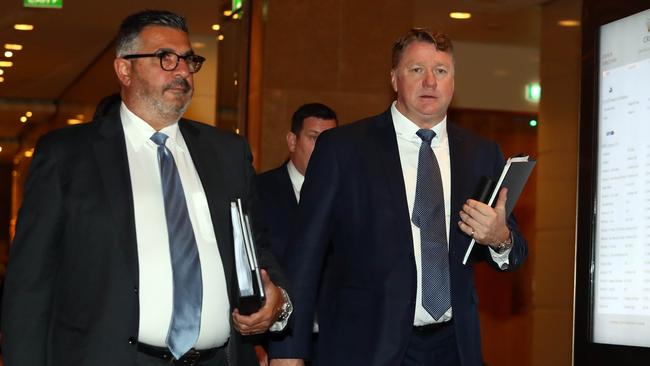 Michael Johnston, right, with fellow Crown director Andrew Demetriou. Picture: Aaron Francis