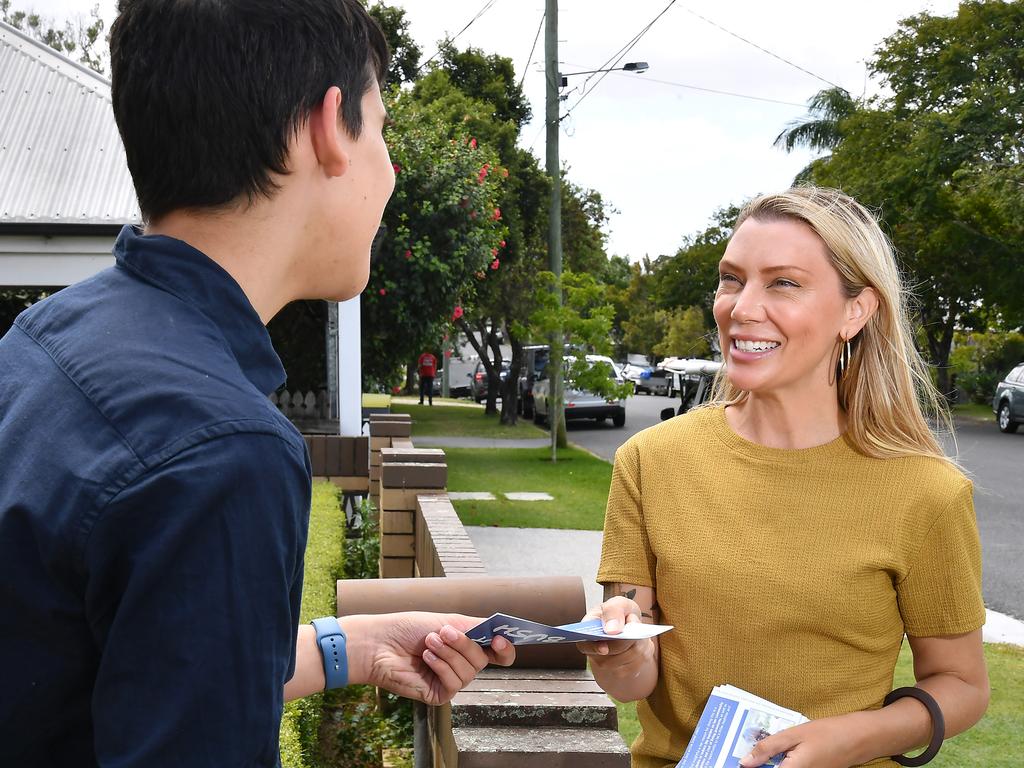 Cooper MP Jonty Bush campaigning in Bardon. Picture: John Gass