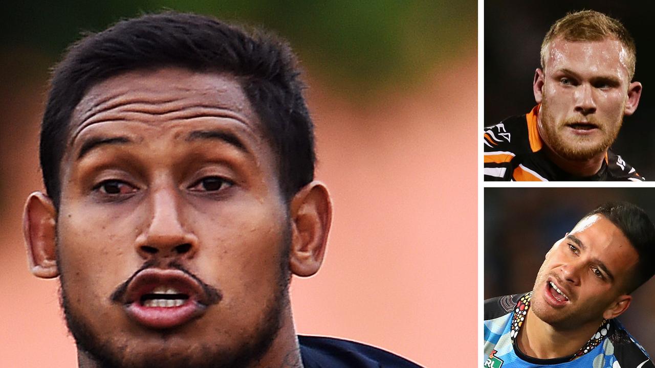 Ben Barba (left) has been deregistered by the NRL, while Matt Lodge (top) and Corey Norman (bottom) have also been embroiled in off-field dramas.