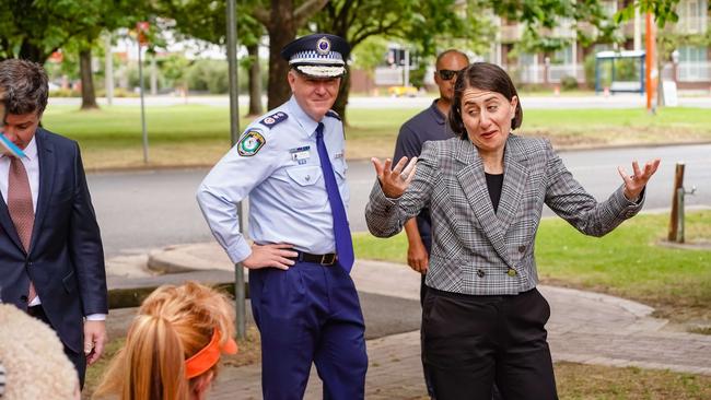 Premier Gladys Berejiklian in Albury on Sunday. Picture: NCA NewsWire / Simon Dallinger