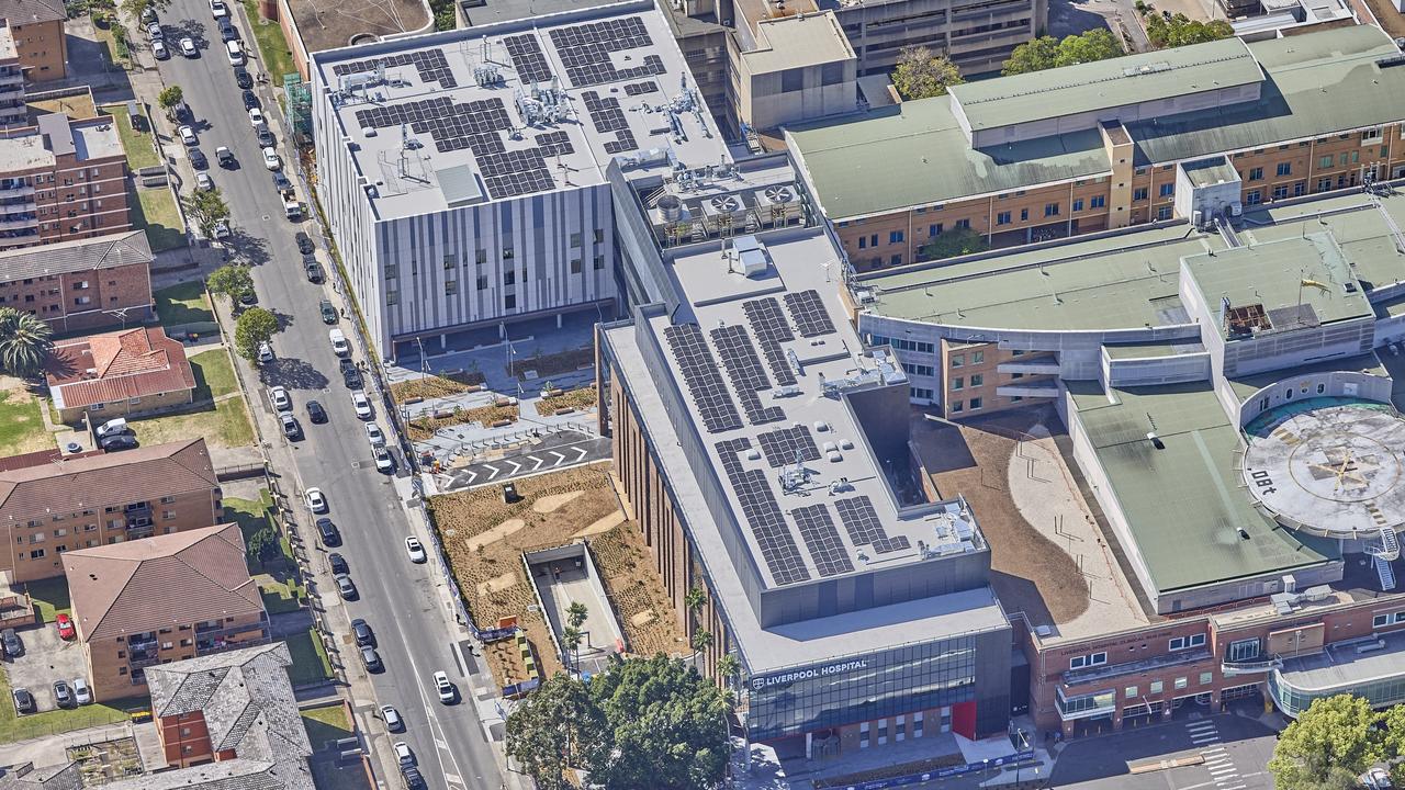 Aerial view of the newly completed Liverpool Health and Academic precinct.