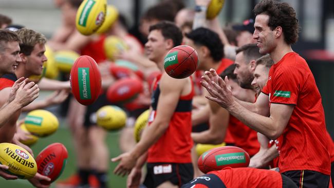 Max King at St Kilda training on Monday Photo by Michael Klein.