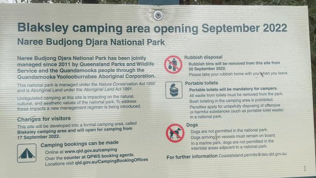 A new sign at the campsite was erected this month.