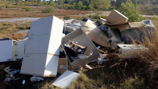 Illegal waste dumping at Townsville Port Access Reserve. Picture: Department of Environment and Science-Queensland Parks and Wildlife Service