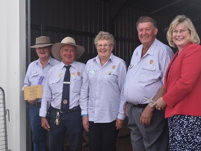 Darryl Byrne, President Frank Chiverton, Cheryl Parsons, Rob Parsons and MP Ann Leahy opening the new Parsons Pavilion at the Dalby Show