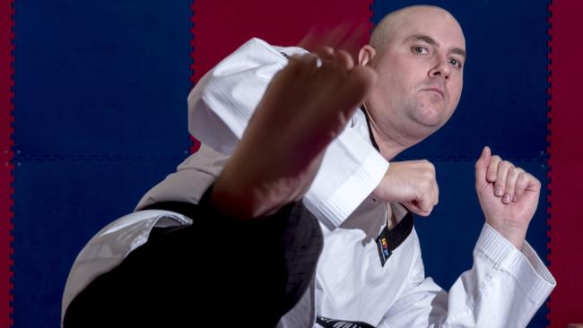 Taekwondo instructor Troy Williams at his New Gisborne studio. Picture: Luis Enrique Ascui