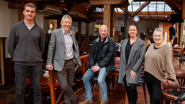 Stephen Noske, Jason Duffield, Chris Sheehan, Leslie Handley and Chevi Daly are part of an investment group that has taken over the German Arms Hotel.