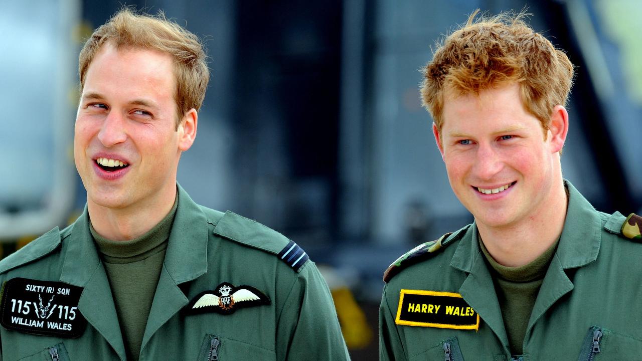 Princes William (L) and Harry during a photocall at RAF Shawbury near Shrewsbury, England in 2009. Picture: AFP