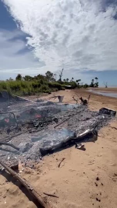 Zilzie boat fire on February 16