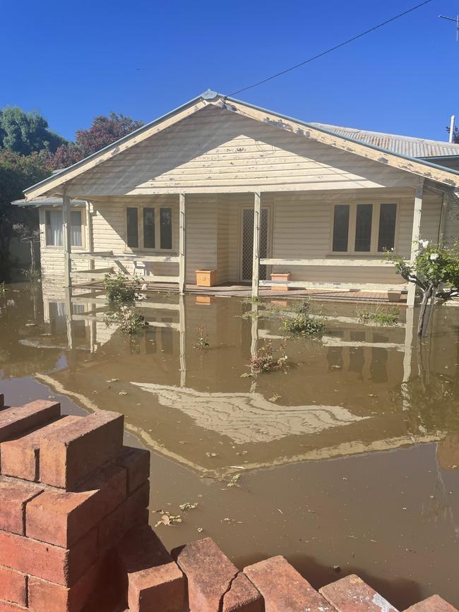 Water inundates a Forbes house on Friday morning
