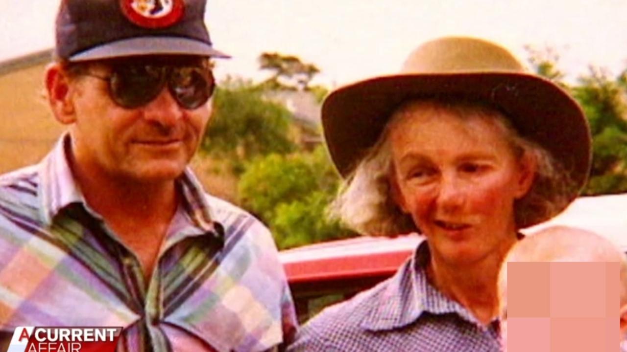 Venet Mulhall (right) with Arthurell in the 1990s after he convinced her he was a converted Christian before he murdered her. Picture: A Current Affair/ Channel 9