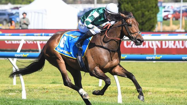 Deny Knowledge became Anthony and Sam Freedman’s latest Group 1 winner when taking out the Might And Power at Caulfield in October. Picture: Pat Scala/Getty Images.