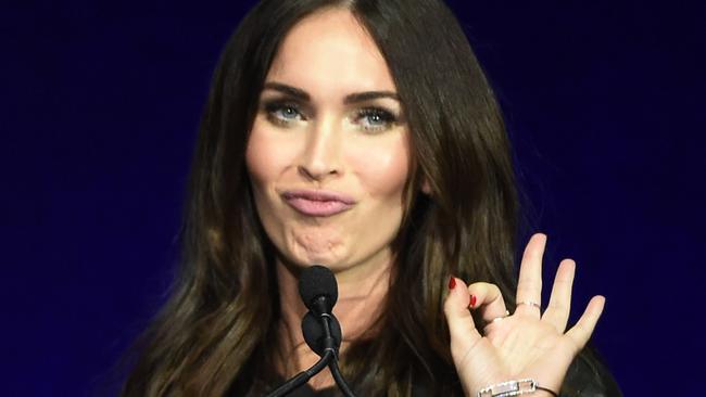 Megan Fox, a cast member in the upcoming film "Teenage Mutant Ninja Turtles: Out of the Shadows," addresses the audience during the Paramount Pictures presentation at CinemaCon 2016, the official convention of the National Association of Theatre Owners (NATO), at Caesars Palace on Monday, April 11, 2016, in Las Vegas. (Photo by Chris Pizzello/Invision/AP)