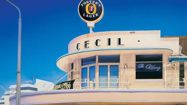 His art captured key places around the Gold Coast. Photo: Dean Cogle, The Cecil Hotel, 1993