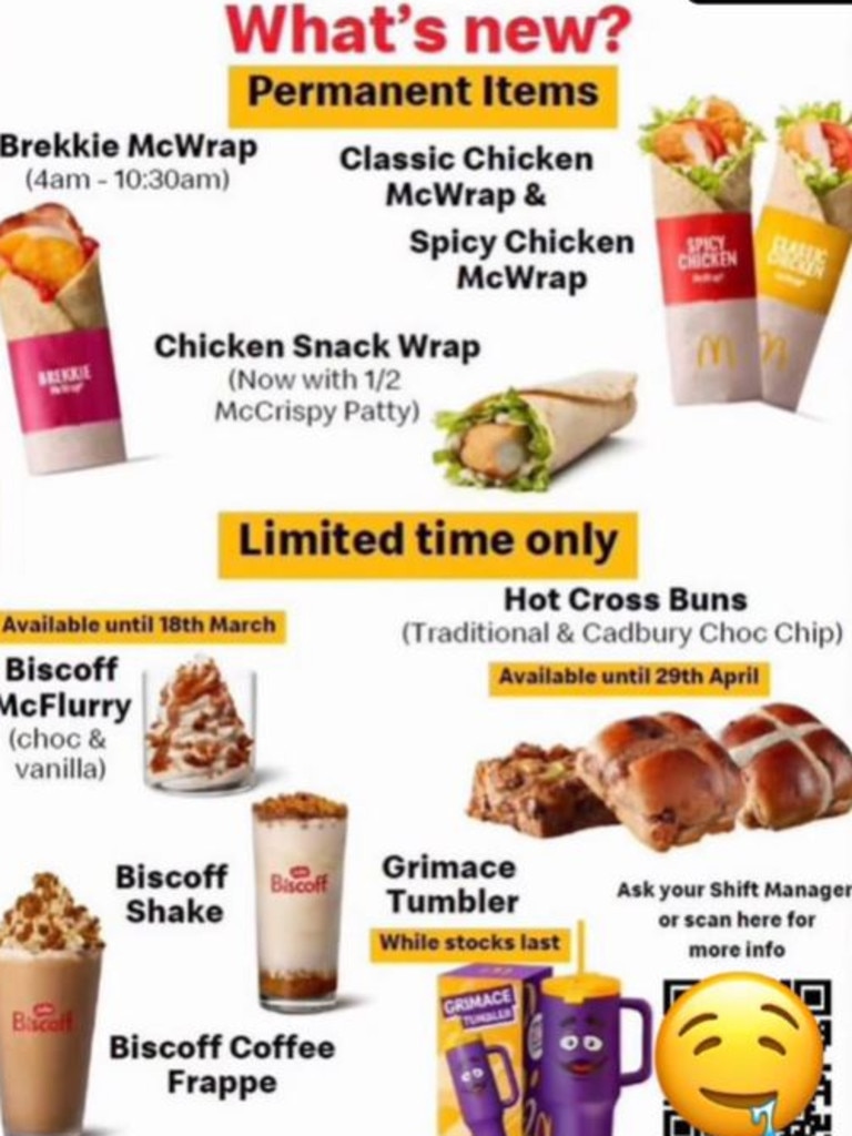 The new additions include four new wraps and three Biscoff sweet treats. Picture: TikTok/nectoriouspapi