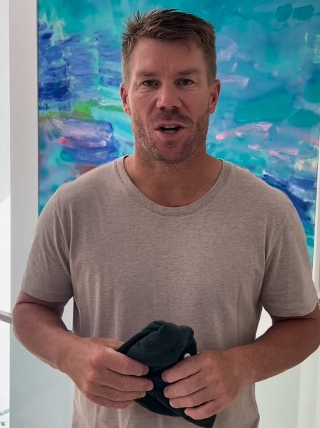 David Warner thanking Qantas, the freight company and everyone involved in getting his baggy green back. Source: Instagram