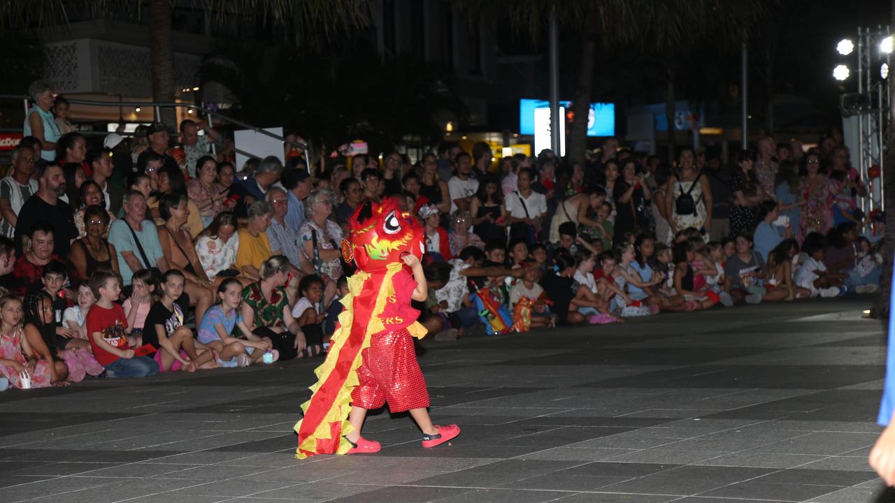 Dragon and lion performances ended the last night of Chinese New Year festivities in Cairns. Picture: Kate Stephenson