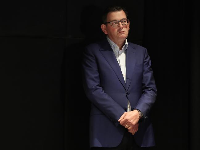 Victorian Premier Dan Andrews holds a press conference in Melbourne to discuss the latest COVID-19 figures. Picture: David Crosling