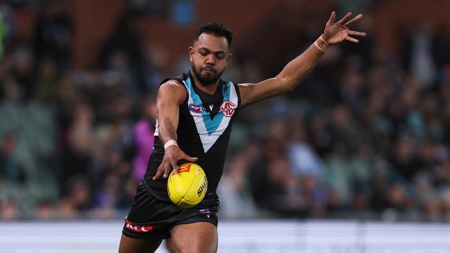 Collingwood has condemned the racist abuse directed at Rioli. Picture: James Elsby/AFL Photos via Getty Images.