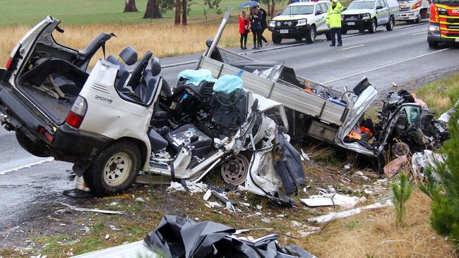 Emergency services remained at the scene, between Oaks Road and Illawarra Road, for seven hours. Picture: BRUCE MOUNSTER