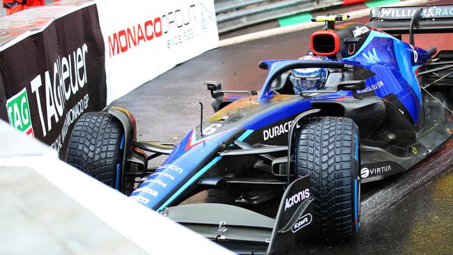 Nicholas Latifi crashes at the Monaco Grand Prix.