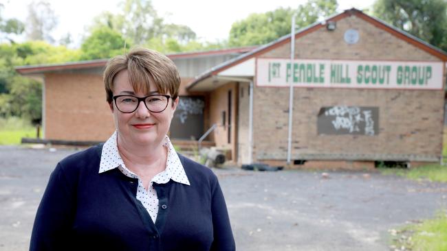 Councillor Lisa Lake outside the old Scout hall site where a carpark could be built. Picture: Angelo Velardo