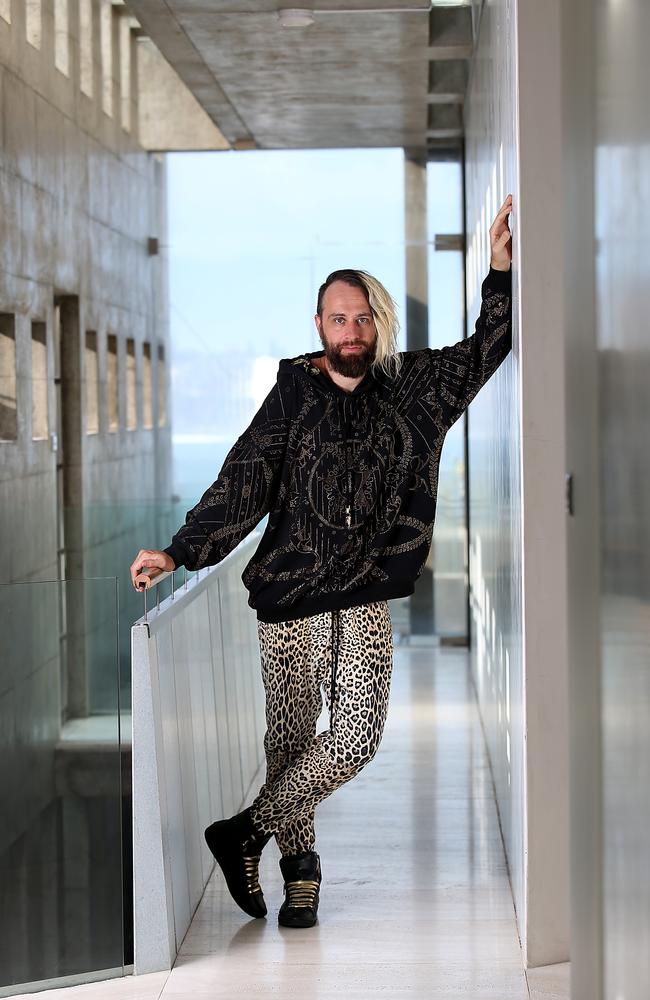 Fred Schebesta at home in his Crypto Castle in Coogee. Picture: The Australian.