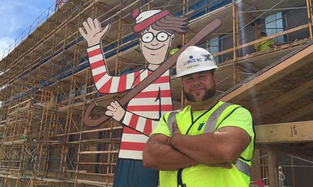 Construction worker hides Where's Wally for hospital kids to spot