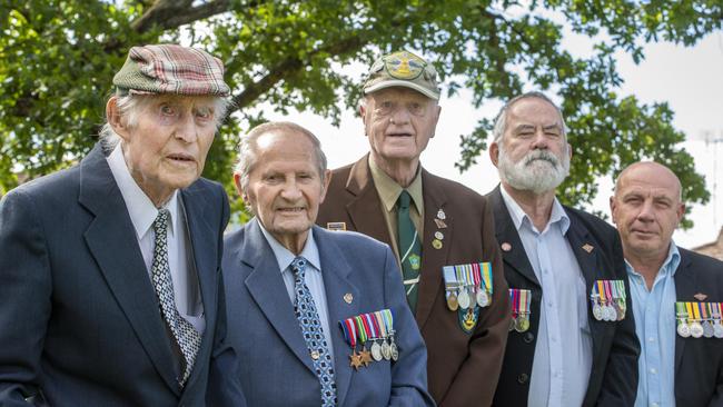 Don Anderson, Frank Lloyd, James Studd, Don McColl and Ian Waller. Picture: Zoe Phillips