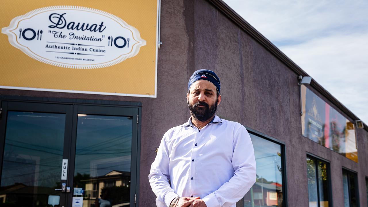 Bellerive, Tasmania Tuesday 7th November. Jarnail Singh is the owner of Dawat The Invitation Restaurant at Bellerive who has been subjected to racial abuse. Picture: Linda Higginson