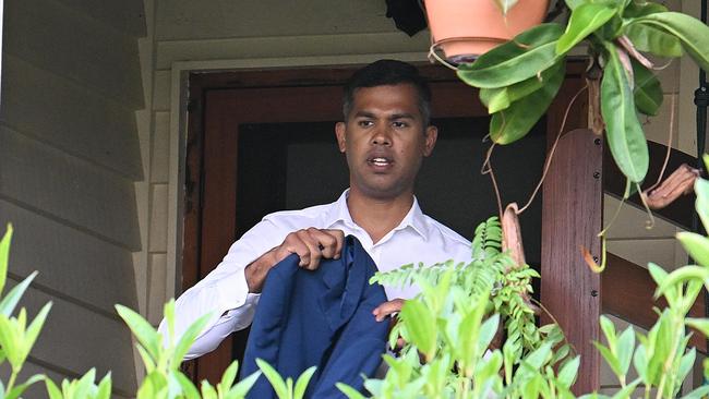 03/05/2022 : LNP candidate for the seat of Lilley, Vivian Lobo leaves his home in Wilston, Brisbane . Lyndon Mechielsen/The Australian