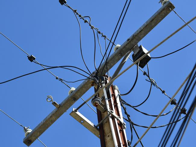 A general view of a telegraph pole, in Adelaide, Wednesday, July 2, 2018. (AAP Image/David Mariuz) NO ARCHIVING