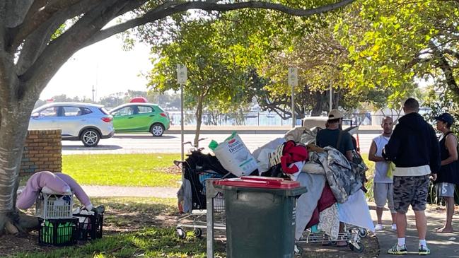 Homeless camp site moved from Carey Park in Southport.