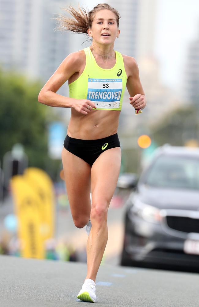 Jess Trengove came second in the Gold Coast Marathon with a personal best. Picture: Richard Gosling