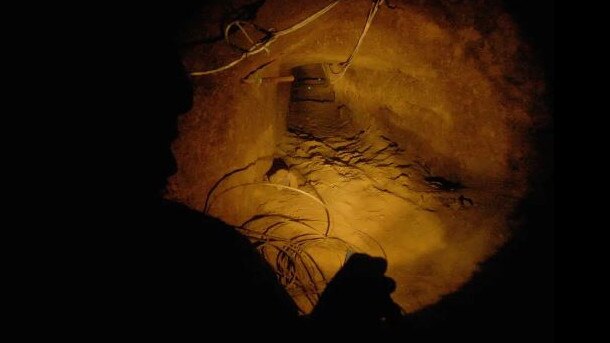 Israeli soldiers have a special Tunnel Unit team to investigate and dismantle Hamas tunnels like the one above. Picture: Getty Images