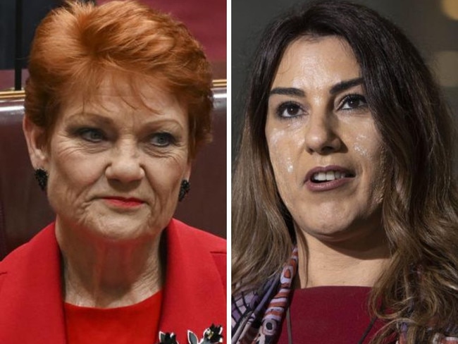 Pauline Hanson and Lidia Thorpe. Picture: NCA NewsWire / Martin Ollman; NCA NewsWire / Gary Ramage